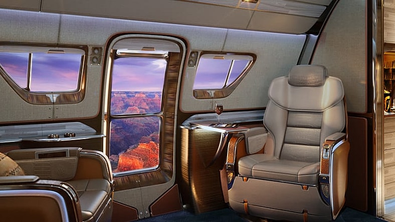 Embraer Lineage 1000e's SkyRanch One interior (Photo: Sotto Design/Embraer Executive Jet)