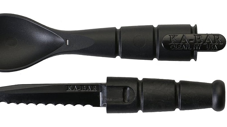 The tactical spork features a hidden 2 1/2-inch serrated blade (Photo: KA-BAR Knives)