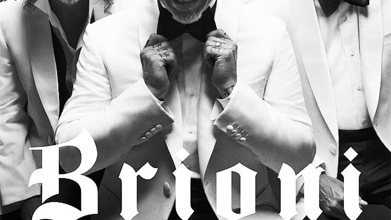 Metallica rocking James Bond-style looks. (Photo: Metallica/Brioni)