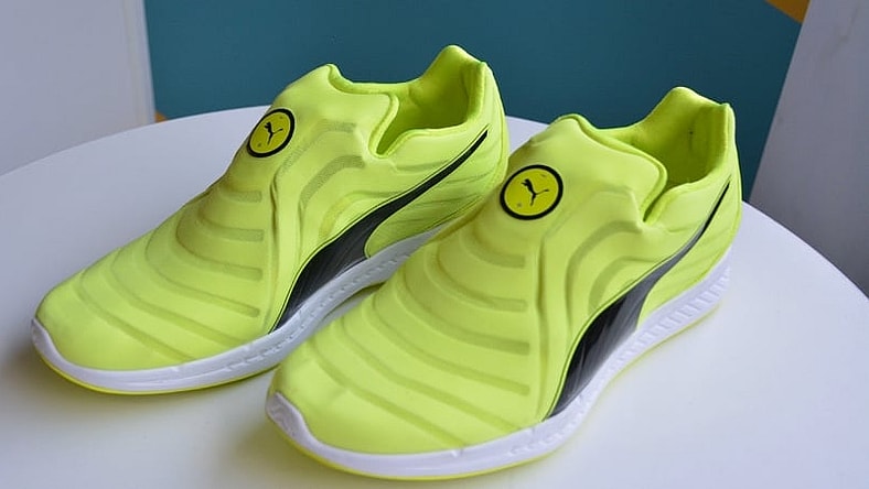Puma's Autodisc sneakers are manually self-lacing (Photo: Engadget)
