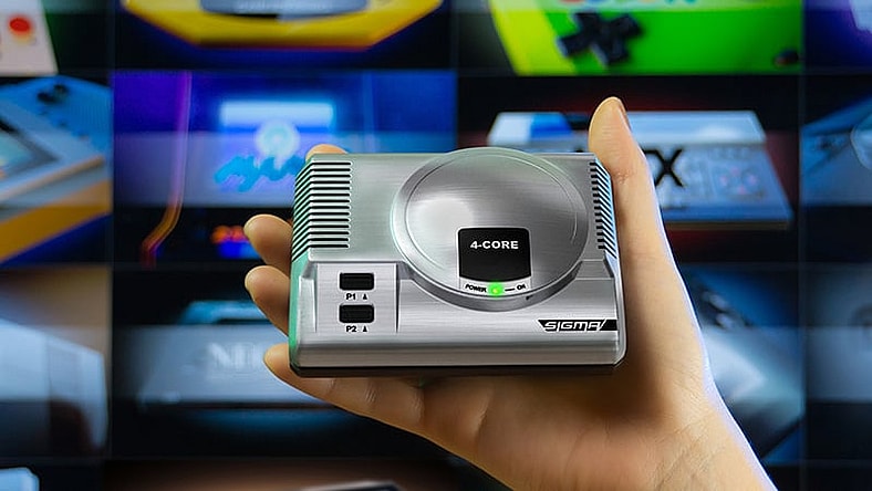 The RetroEngine Sigma mini console plays 28 classic systems' video games