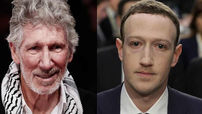Left: Roger Waters of Pink Floyd; Right: Mark Zuckerberg