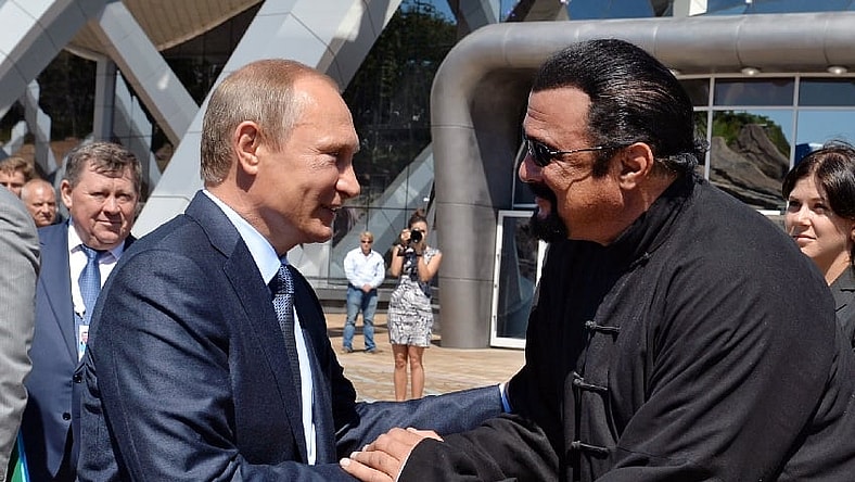 Vladimir Putin and Steven Seagal AP
