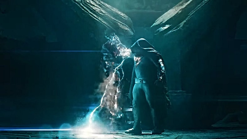 Screengrab of The Rock as Black Adam