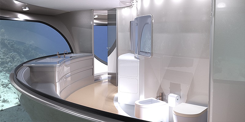 Jet Capsule UFO2 Floating Home bathroom.jpg Even the commode looks cooler underwater (Photo: Jet Capsule)