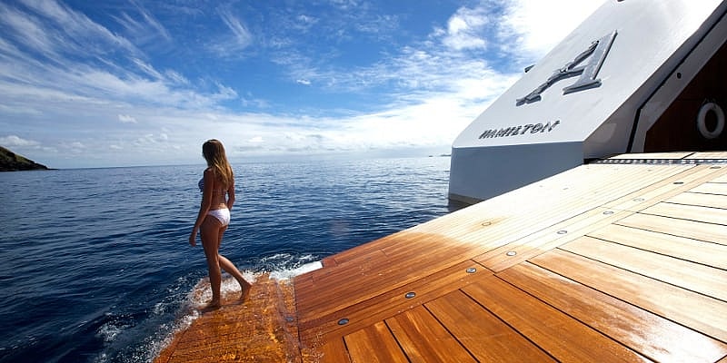 Motor Yacht A - aft ramp.jpg You have to admire his taste in aft sections (Photo: y.co)
