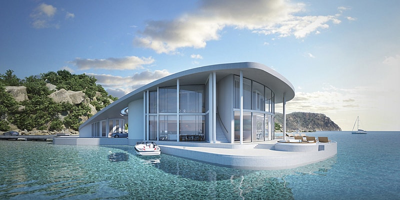 Schopfer Associates Sting Ray Floating Home - exterior staircase.jpg Your private dock and an external staircase to the second floor (Photo: Schopfer Associates)