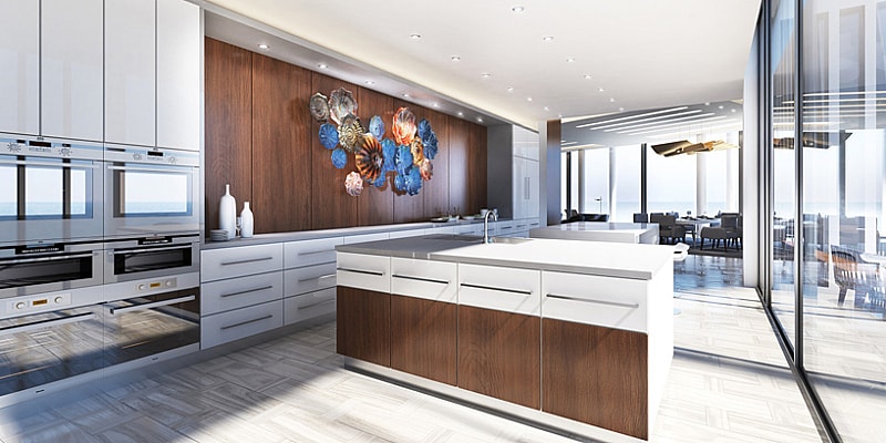 Schopfer Associates Sting Ray Floating Home - kitchen.jpg The open kitchen flows into the great room (Photo: Schopfer Associates)