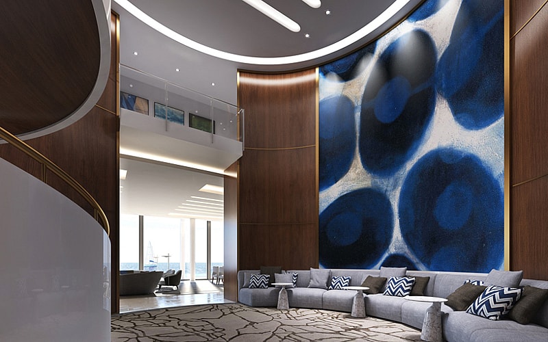 Schopfer Associates Sting Ray Floating Home - curved staircase.jpg And to a spacious ante room with curved interior staircase (Photo: Schopfer Associates)