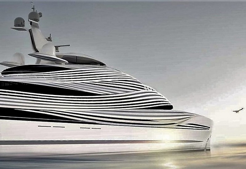 Lobanov Design SHY Superyacht - ribbons.jpg A ribbon-y facade defines its unique exterior (Photo: Lubanov Design)