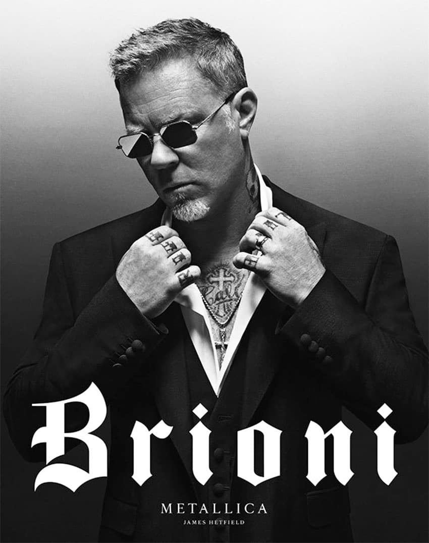 James Hetfield in Brioni (Photo: Metallica/Brioni)