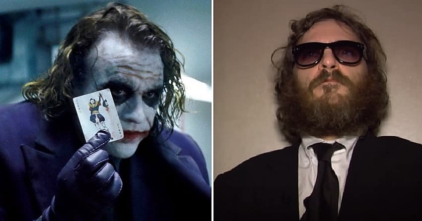 joker-joaquin-phoenix Heath Ledger as The Joker in The Dark Knight, Joaquin Phoenix in I'm Still Here