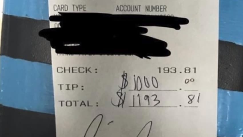 Chrissy Teigen's receipt