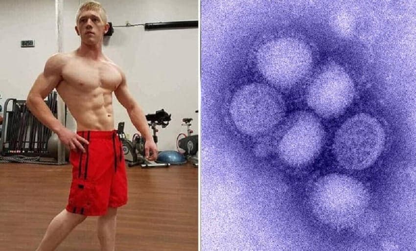 Kyler Baughman, microscopic view of flu virus