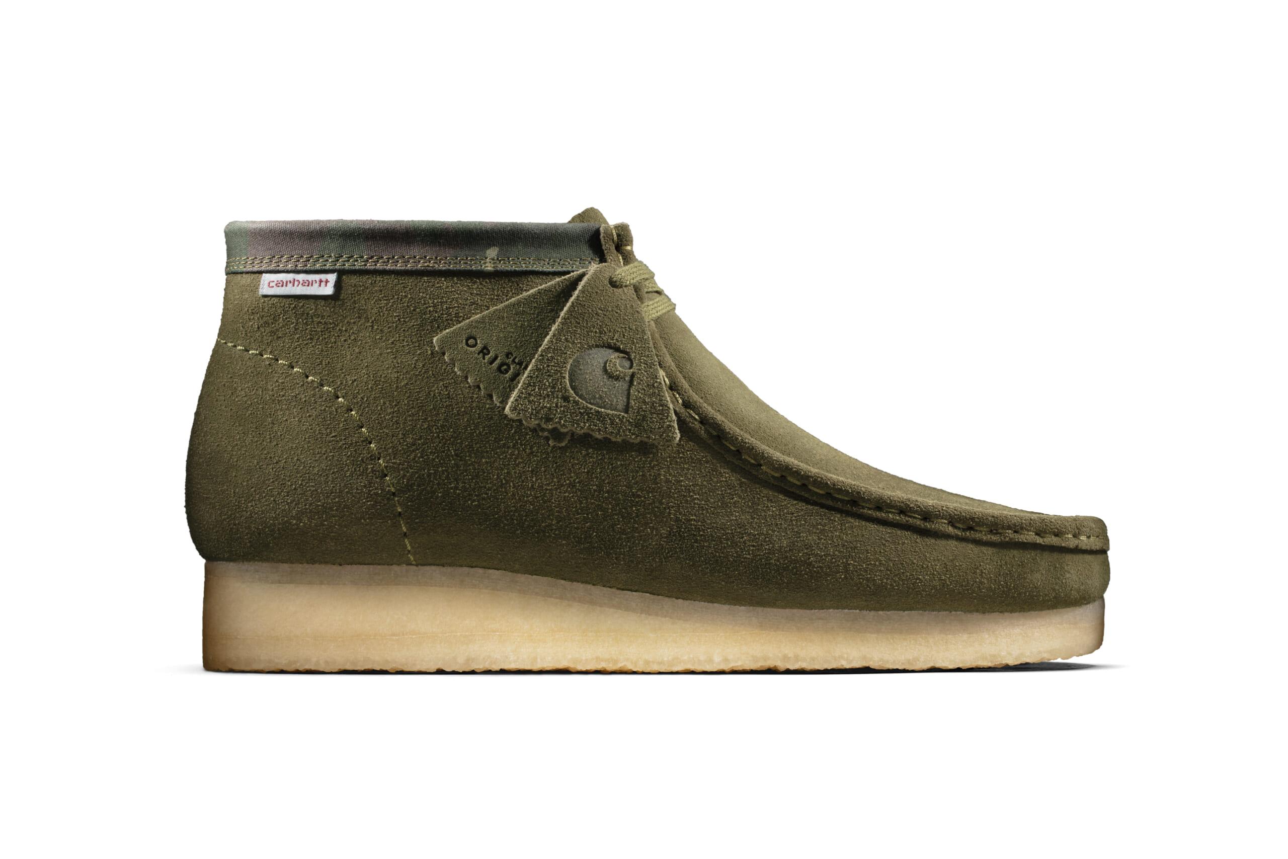 Clarks Originals x Carhartt WIP Wallabee Olive Combi Side Final