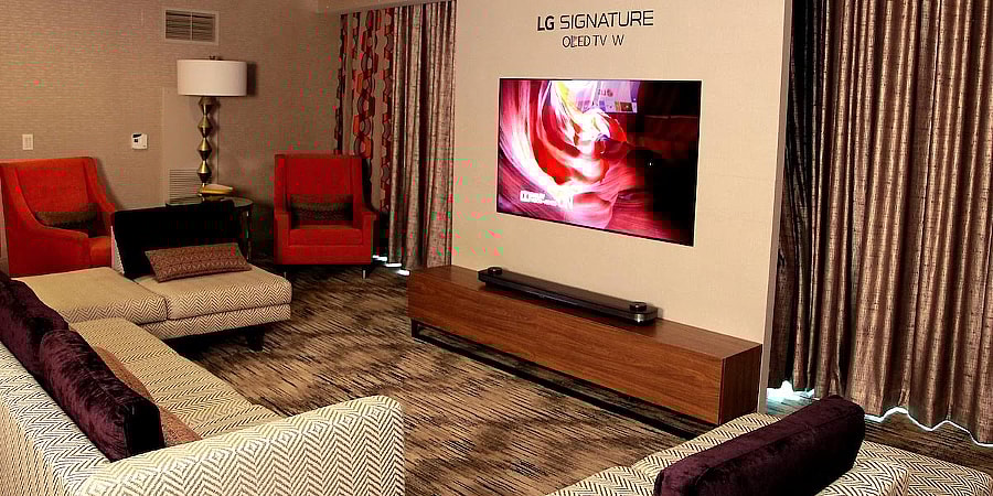 CES 2017 LG Signature OLED TV W - suite.jpg LG showed off their super thin TV in a suite at Mandalay