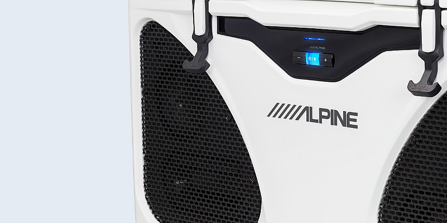 Alpine PWD-CB1 In-Cooler Entertainment speaker system - front angle.jpg 180 watts means you can rock any outdoor party (Photo: Alpine Electronics of America)