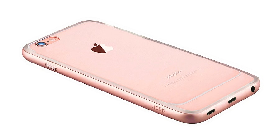 Daptr audio jack iPhone 7 case - back.jpg Metal sides, a raised rubber bumper, clear plastic back and some fancy electronics (Photo: Daptr)