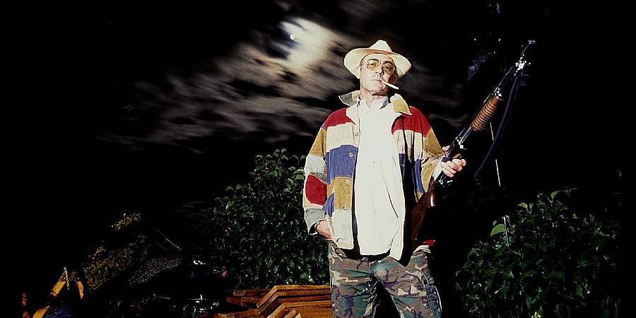 Hunter S Thompson - GettyImages-51102257.jpg At his Rocky Mountain cabin in 1992 (Photo: Paul Harris/Getty Images)