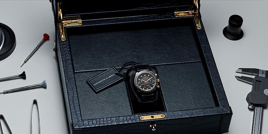Lenny Kravitz designed LK01 Rolex watch - case.jpg The stylish case hides a JBL Bluetooth speaker (Photo: Les Artisans de Geneve)