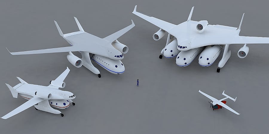 Swiss Federal Polytechnic Institute's Pod Planes - family.jpg It could work with a variety of plane types (Photo: EPFL ENAC IA LIV)