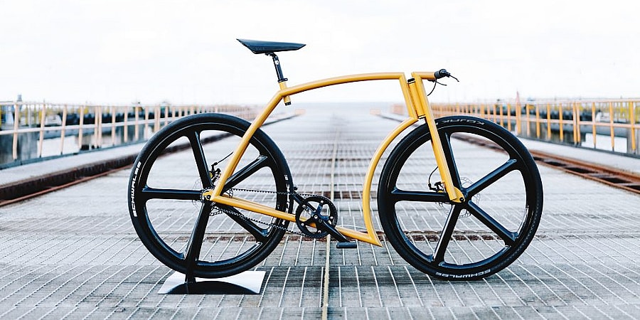 Viks GT Lamborghini inspired bicycle - solo.jpg The Viks GT sports their signature double frame with sharper corners (Photo: Felix Laasme/Hooligan Hamlet)