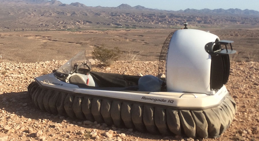 Renegade IQ Hovercraft - mountain desert.jpg Hey, which way to the Star Wars cantina from here? (Photo: Universal Hovercraft of America)