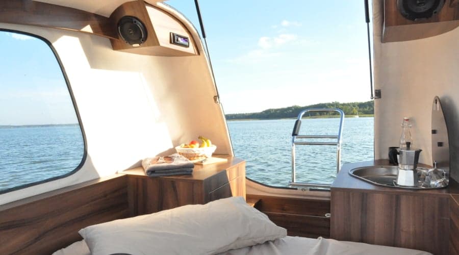 Sealander amphibious camper - interior.jpg Great for a surf 'n' turf day trip (Photo: Sealander)