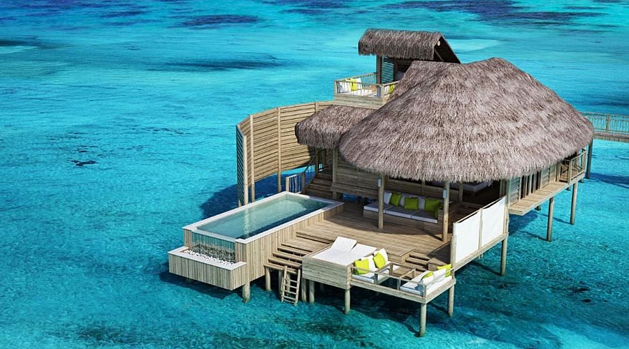 10 Overwater Bungalows - Six Senses Laamu.jpg It's nestled on an exclusive atoll