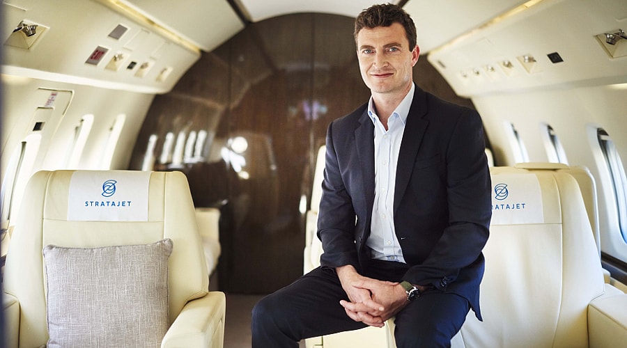 Stratajet private jet booking service - Jonny Nicol.jpg Founder and CEO Jonny Nicol is a former British Armed Forces officer and pilot (Photo: Stratajet)