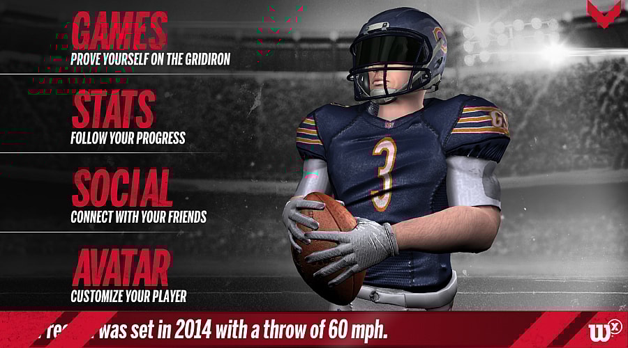 Wilson X Connected Football - app menu.jpg It'll offer stats and games in its app (Photo: Wilson Sporting Goods)
