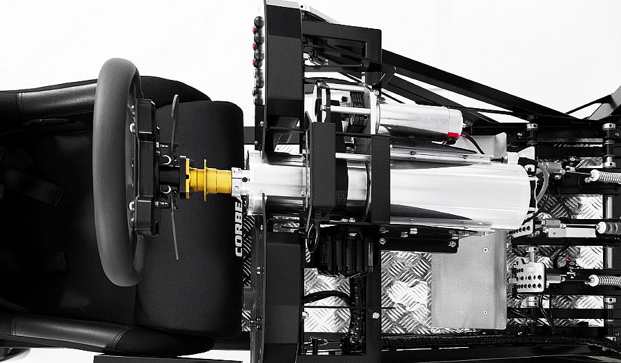 CXC Motion Pro II racing simulator - overhead.jpg Parts and materials give the look and feel of a real car (Photo: CXC Simulations)
