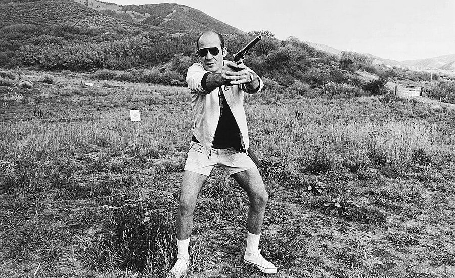 Hunter S Thompson - gun Aspen.jpg Taking aim near Aspen circa 1976