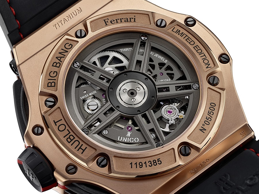 Hublot Big Bang Ferrari Unico watches - back.jpg The King Gold, Titanium and Carbon models are all limited editions