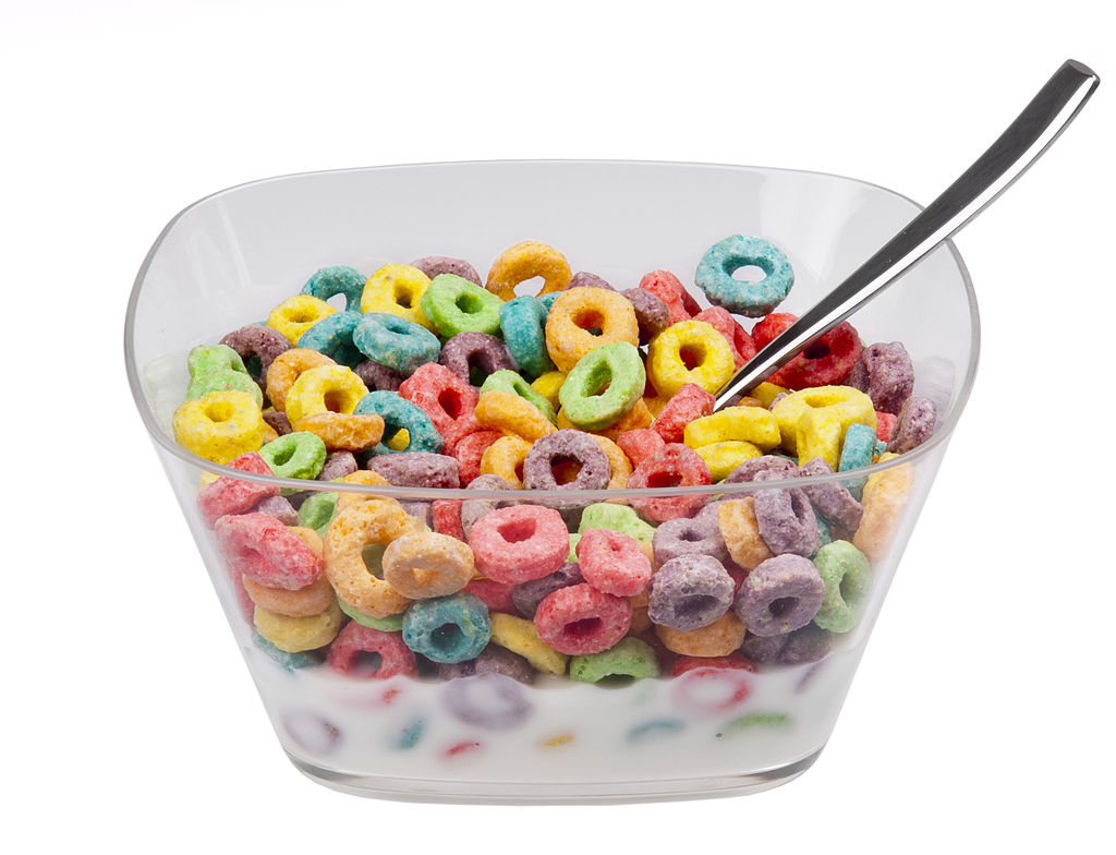Bright colored cereal
