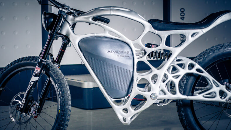 The 3D-printed Light Rider motorcycle (Photo: Airbus APWorks)