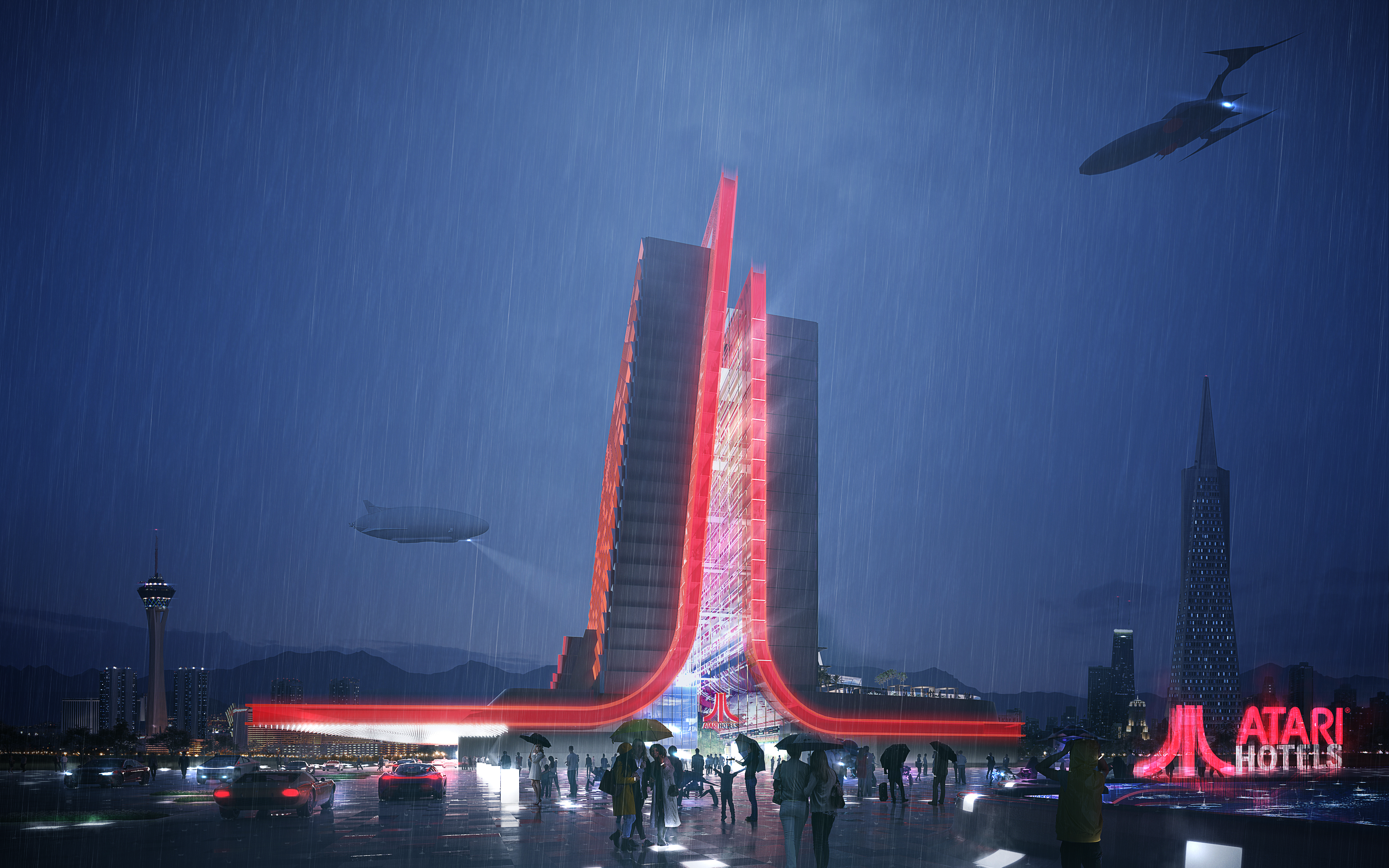 Atari Hotels Exterior Front Entrance wMood Image_Gensler 01
