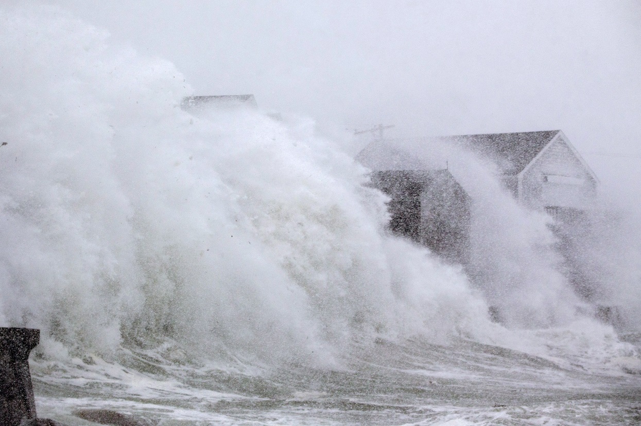 Seawall breach in Scituate, Mass.