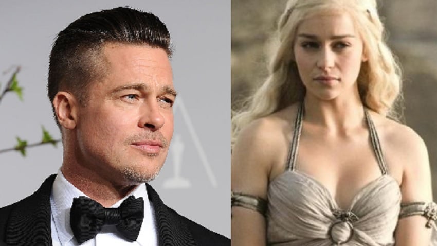 Brad Pitt Bid 120 000 to Watch Game of Thrones With Emilia Clarke and That Still Wasn t Enough Maxim