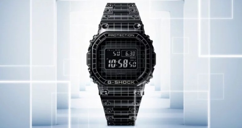 Casio's new G-Shock with a laser-etched grid design.