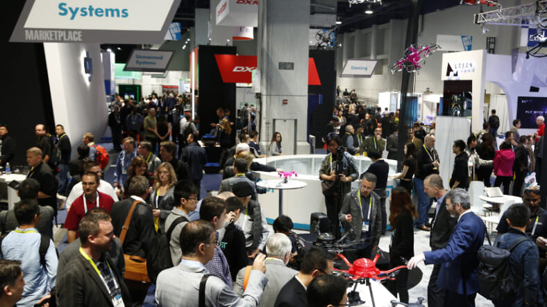 The crowded drone section of last year's CES
