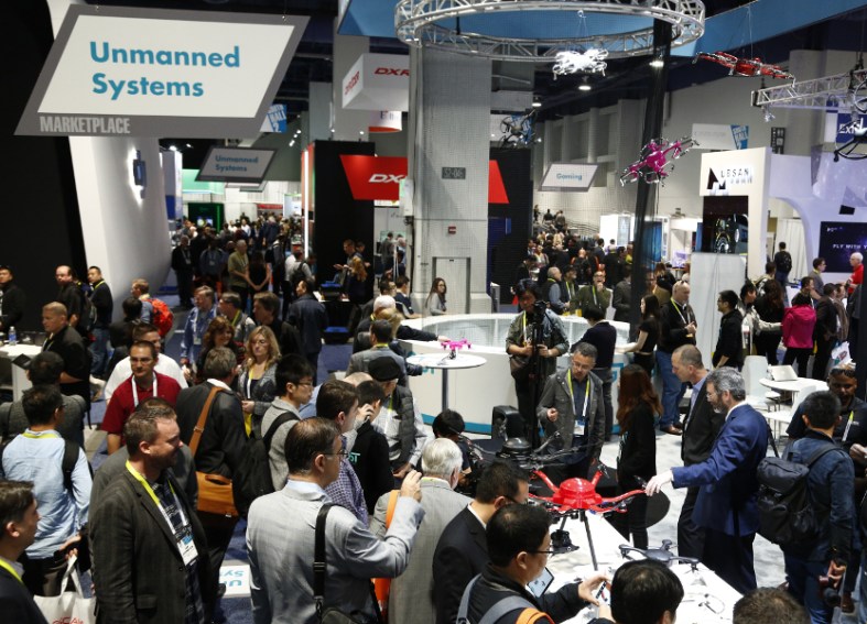 The crowded drone section of last year's CES