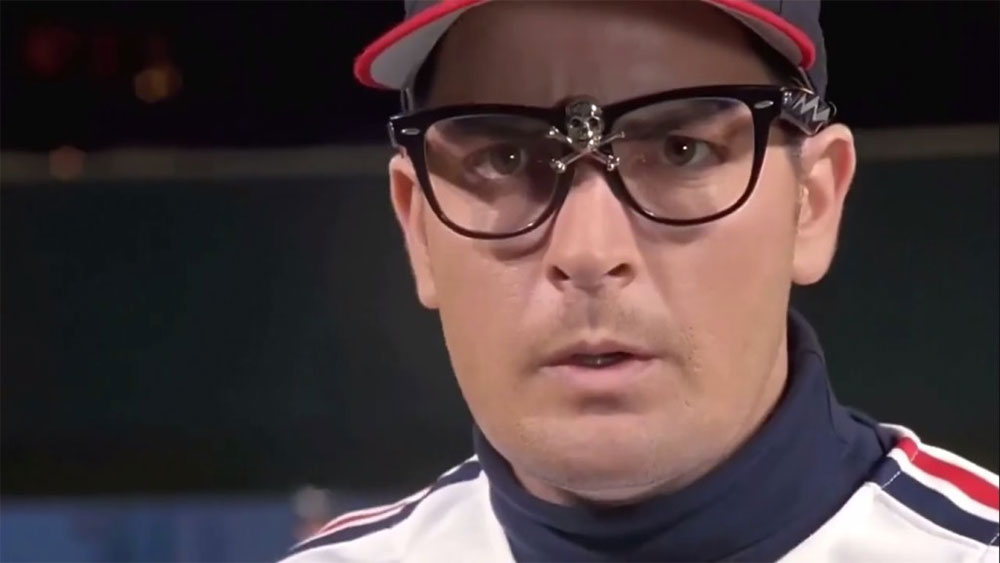 Charlie Sheen screen grab Major League