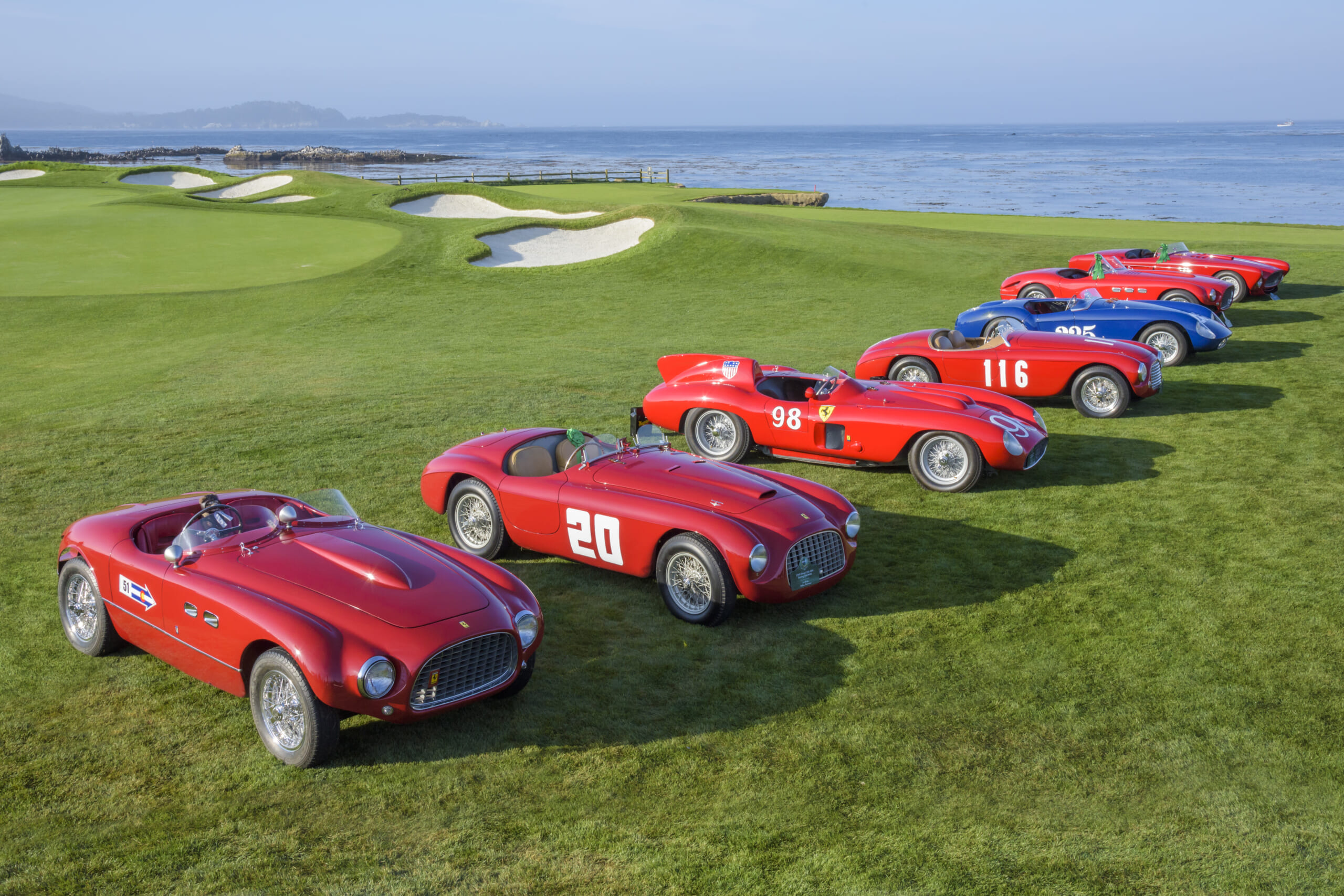 Classic Ferraris - This Ferrari class at Pebble Beach drew a lone blue sheep of the family.