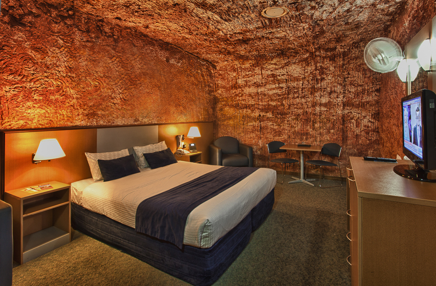 An underground room at the Desert Cave Hotel