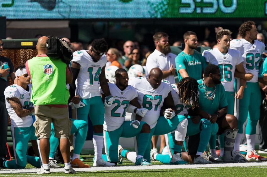 Miami Dolphins protest