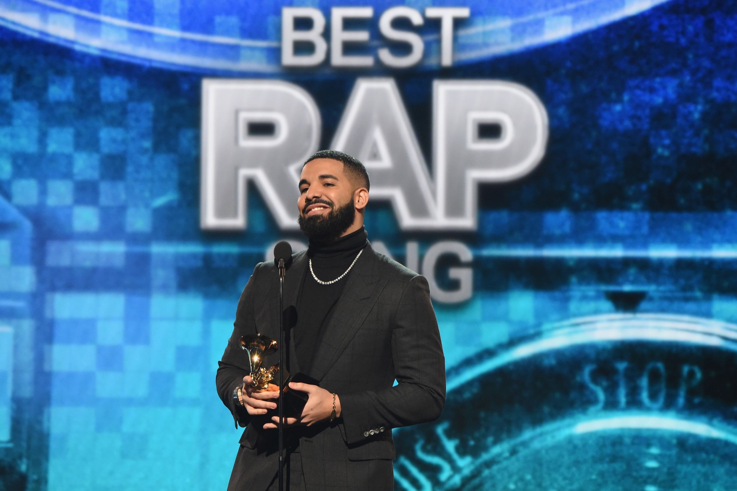 Drake accepts the Best Rap Song award for 'God's Plan' onstage backstage during the 61st Annual Grammy Awards