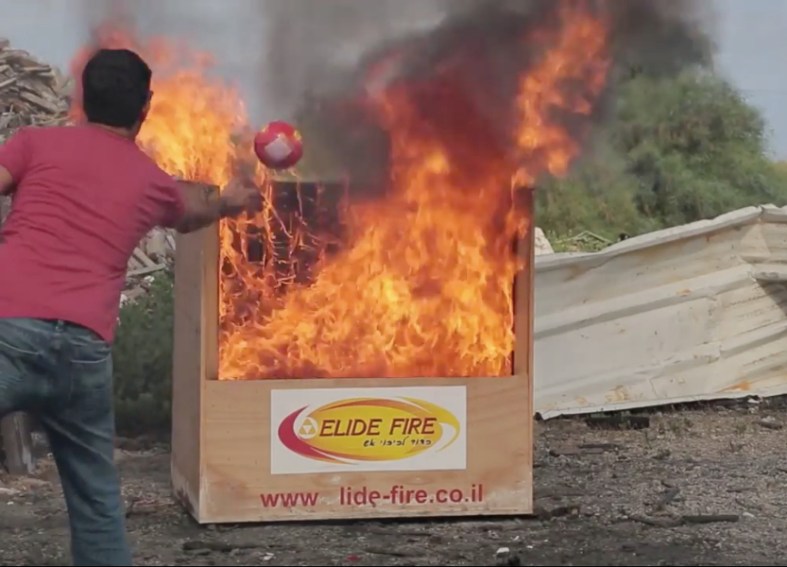 Toss this exploding ball on fires to extinguish them