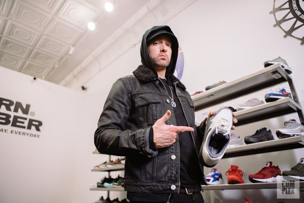 Nike Air Max 90 Essential Sneakers of Eminem in Eminem Goes Sneaker  Shopping With Complex  Video