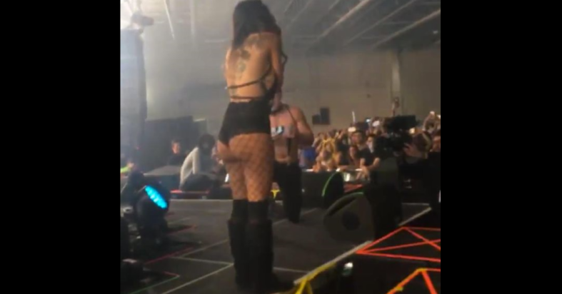 Girl Falls of Stage at EDM Concert